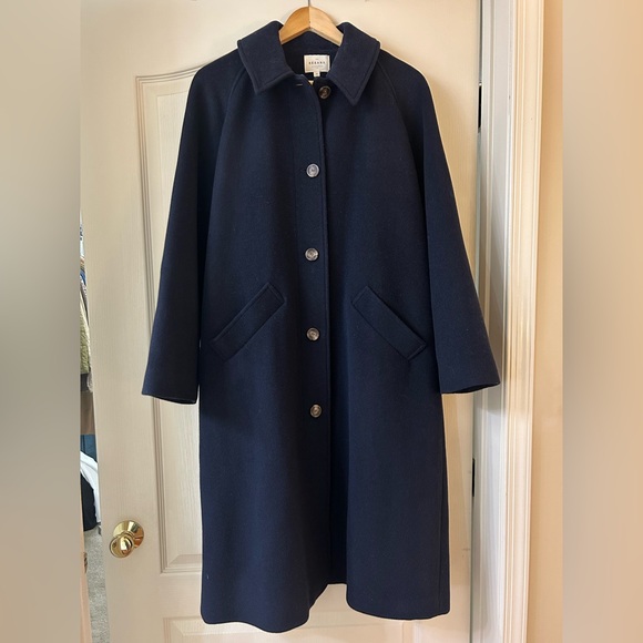 Sezane Clyde coat in Navy wool, Size 38 - Picture 2 of 7